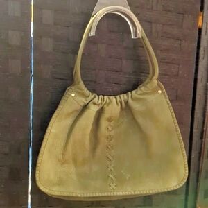 Adrienne Vittadini Olive Green Leather/Suede Handbag